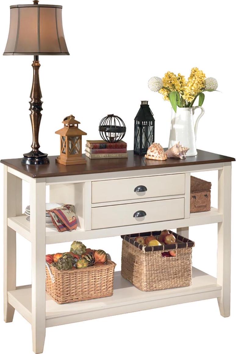 Signature Design by Ashley Whitesburg Dining 2 Drawer Server, Brown/Cottage White