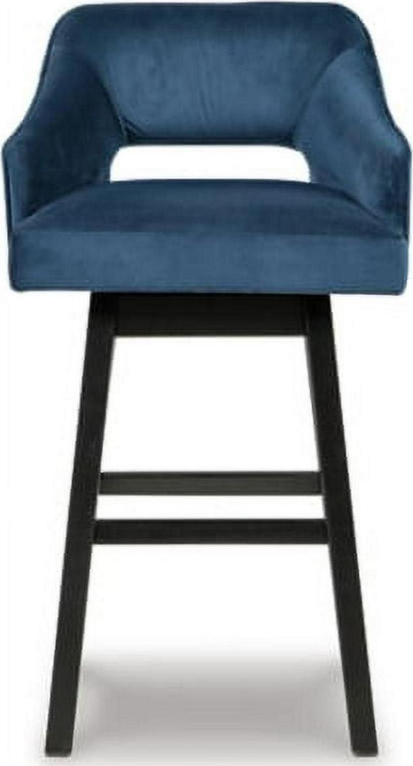 Signature Design by Ashley Tallenger Upholstered Swivel Bar Height Barstool, Set of 2, Blue - Image 3
