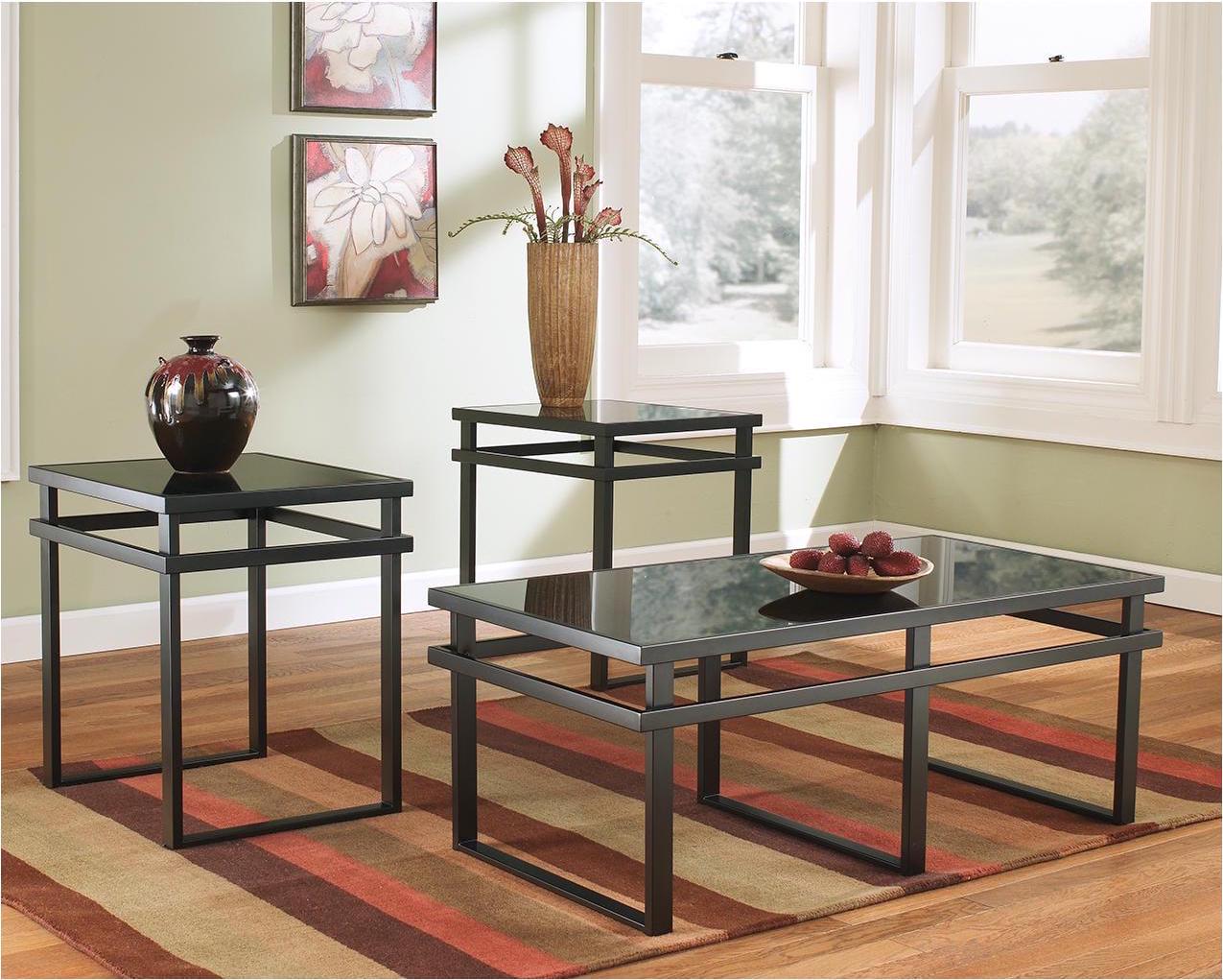 Signature Design by Ashley Contemporary Laney Table (Set of 3) Black - Image 2