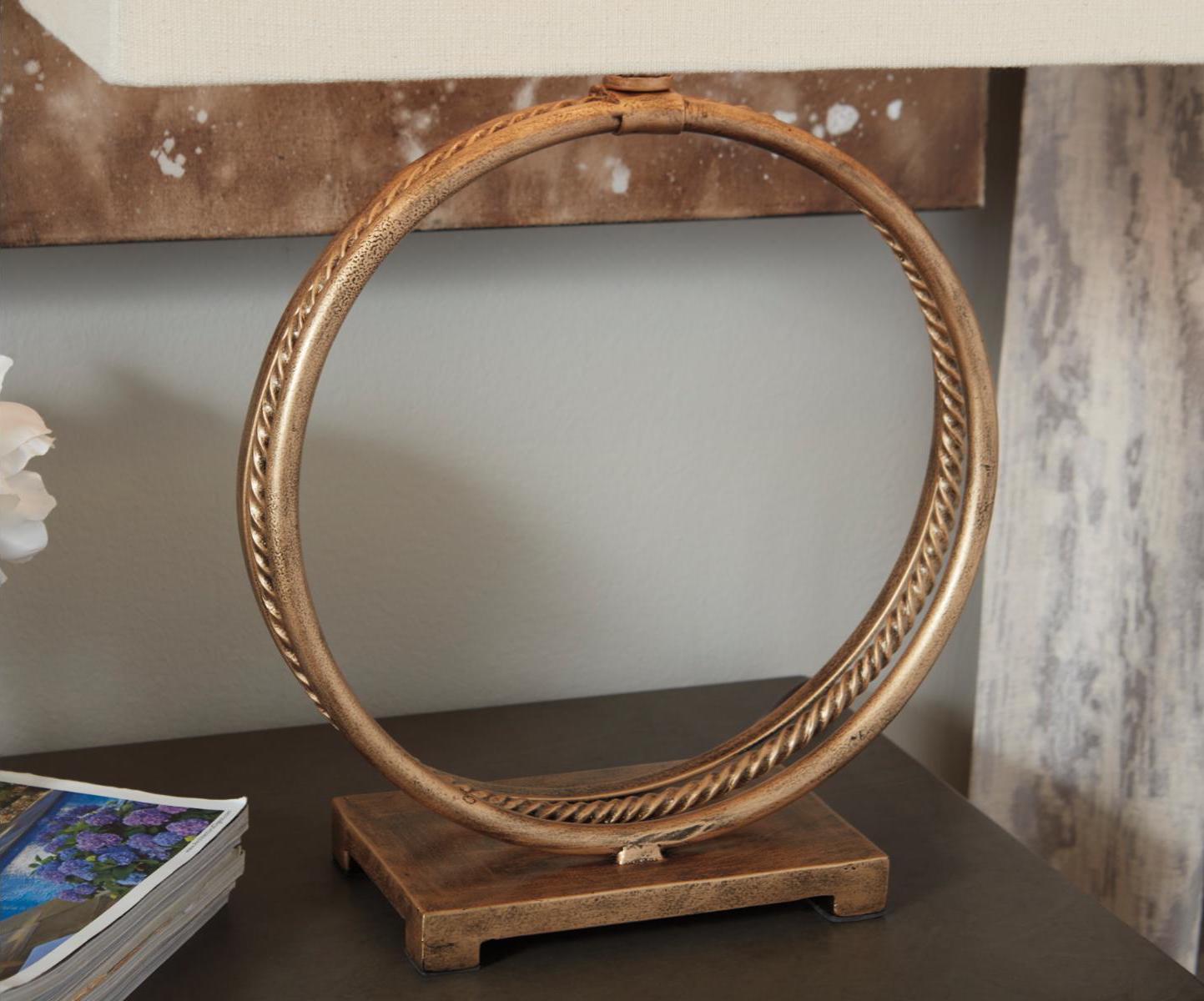 Signature Design by Ashley Traditional Mahala Table Lamp Antique Gold Finish - Image 3