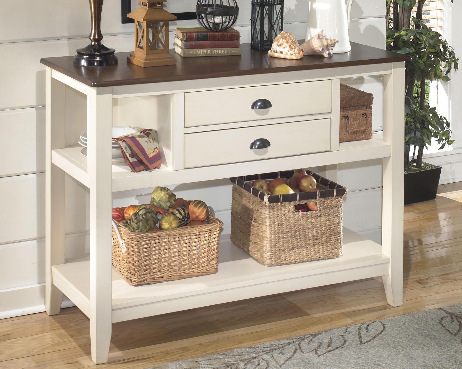 Signature Design by Ashley Whitesburg Dining 2 Drawer Server, Brown/Cottage White - Image 2