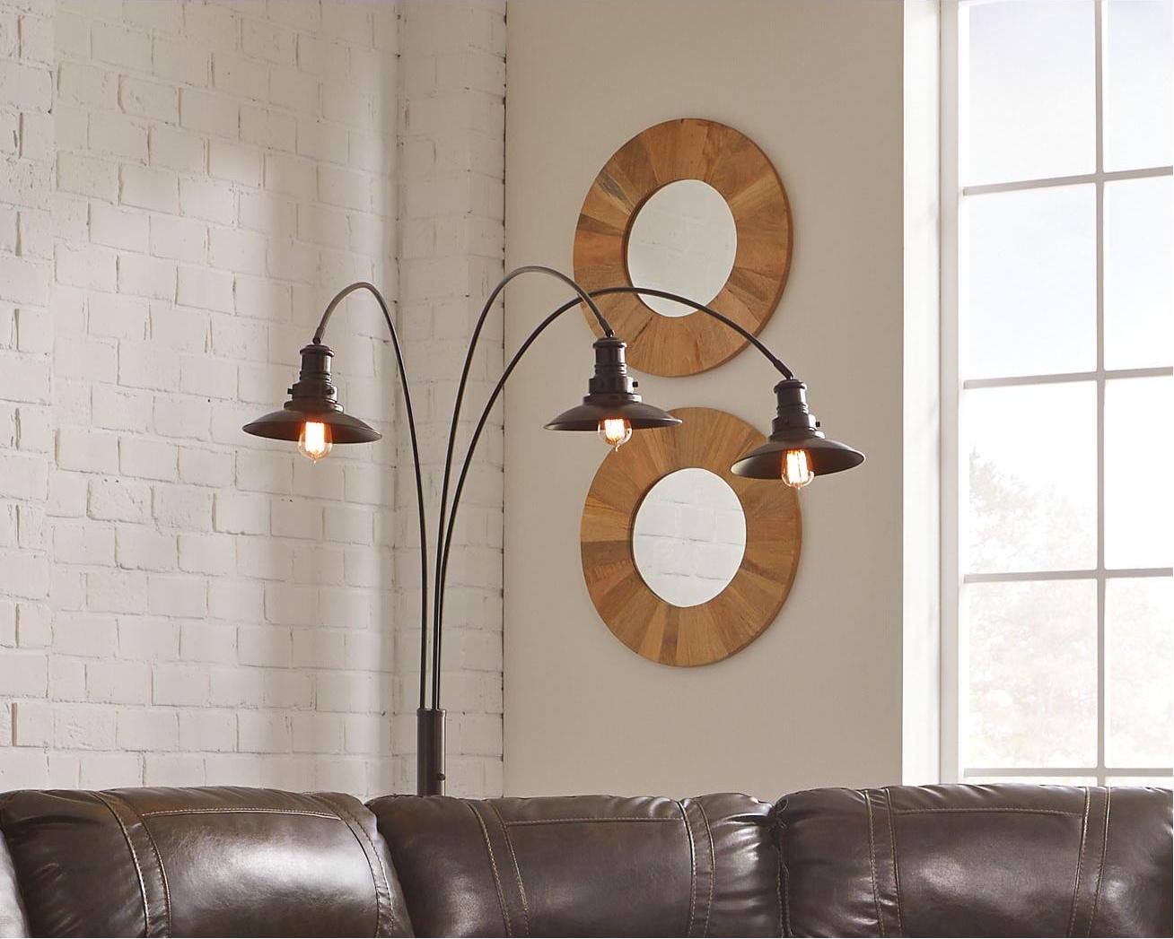 Signature Design by Ashley Sheriel Industrial Metal Arc Floor Lamp with Adjustable Neck, Black - Image 5