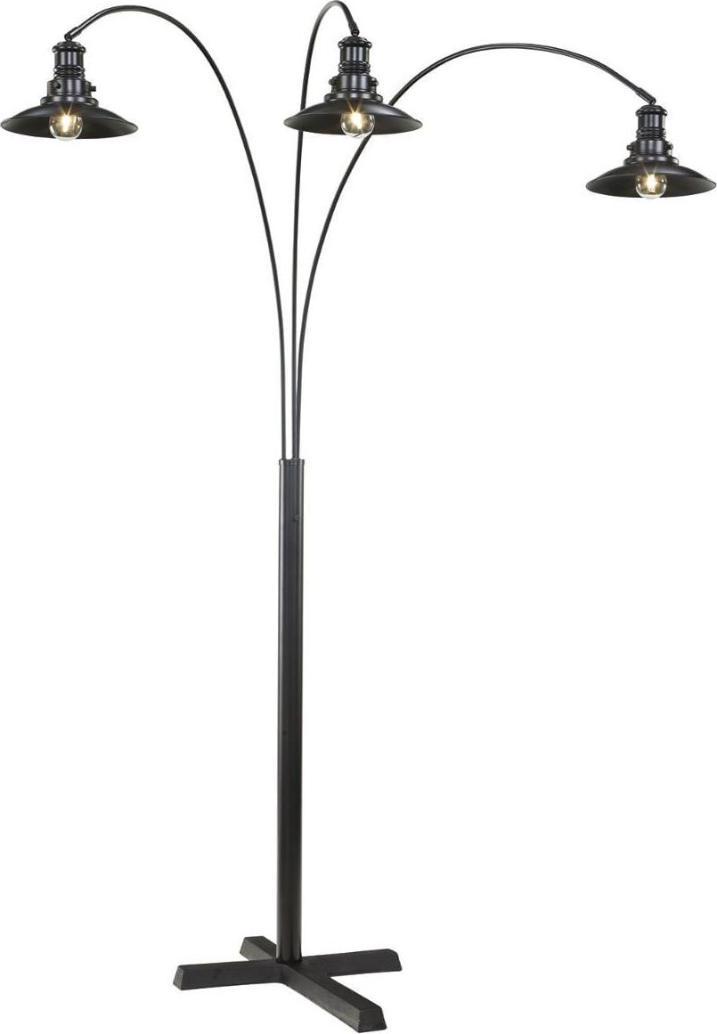 Signature Design by Ashley Sheriel Industrial Metal Arc Floor Lamp with Adjustable Neck, Black