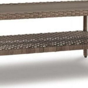 Signature Design by Ashley Contemporary Clear Ridge Coffee Table Light Brown