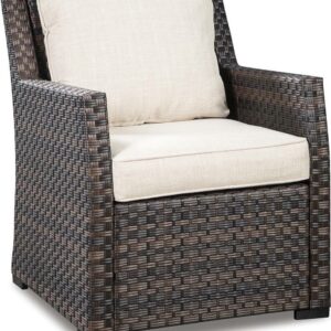 Signature Design by Ashley Contemporary Easy Isle Lounge Chair with Cushion Dark Brown/Beige