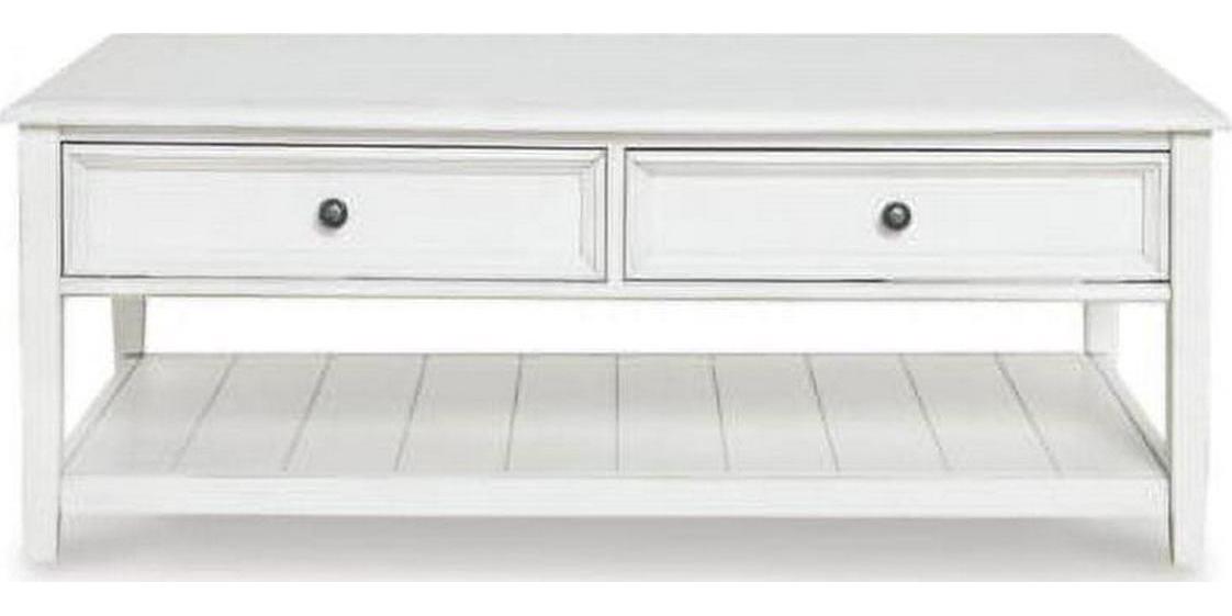 Signature Design by Ashley Contemporary Kanwyn Coffee Table, Whitewash - Image 4