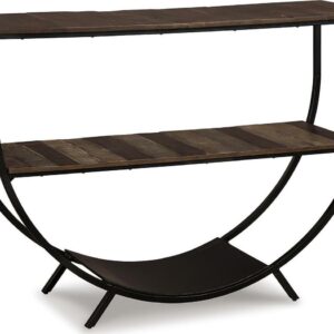 Signature Design by Ashley Casual Lamoney Sofa/Console Table, Gray/White/Brown