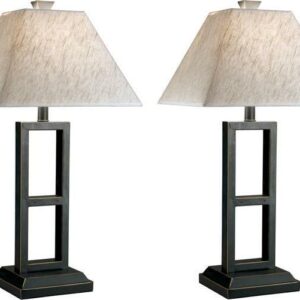 Signature Design by Ashley Contemporary Deidra Table Lamp (Set of 2) Black