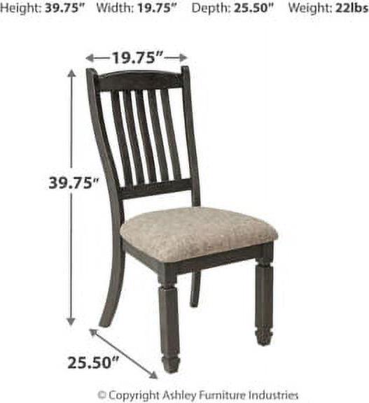 Signature Design by Ashley Tyler Creek Slat Back Dining Chairs Set of 2, Black and Grayish Brown Two-Tone Solid Wood with Cushioned Seats - Image 4