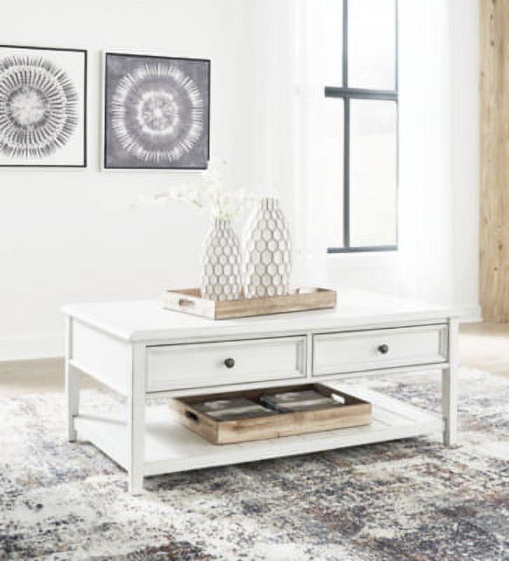 Signature Design by Ashley Contemporary Kanwyn Coffee Table, Whitewash - Image 2