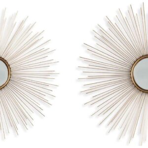 Signature Design by Ashley Contemporary Doniel Accent Mirror (Set of 2) Antique Gold Finish