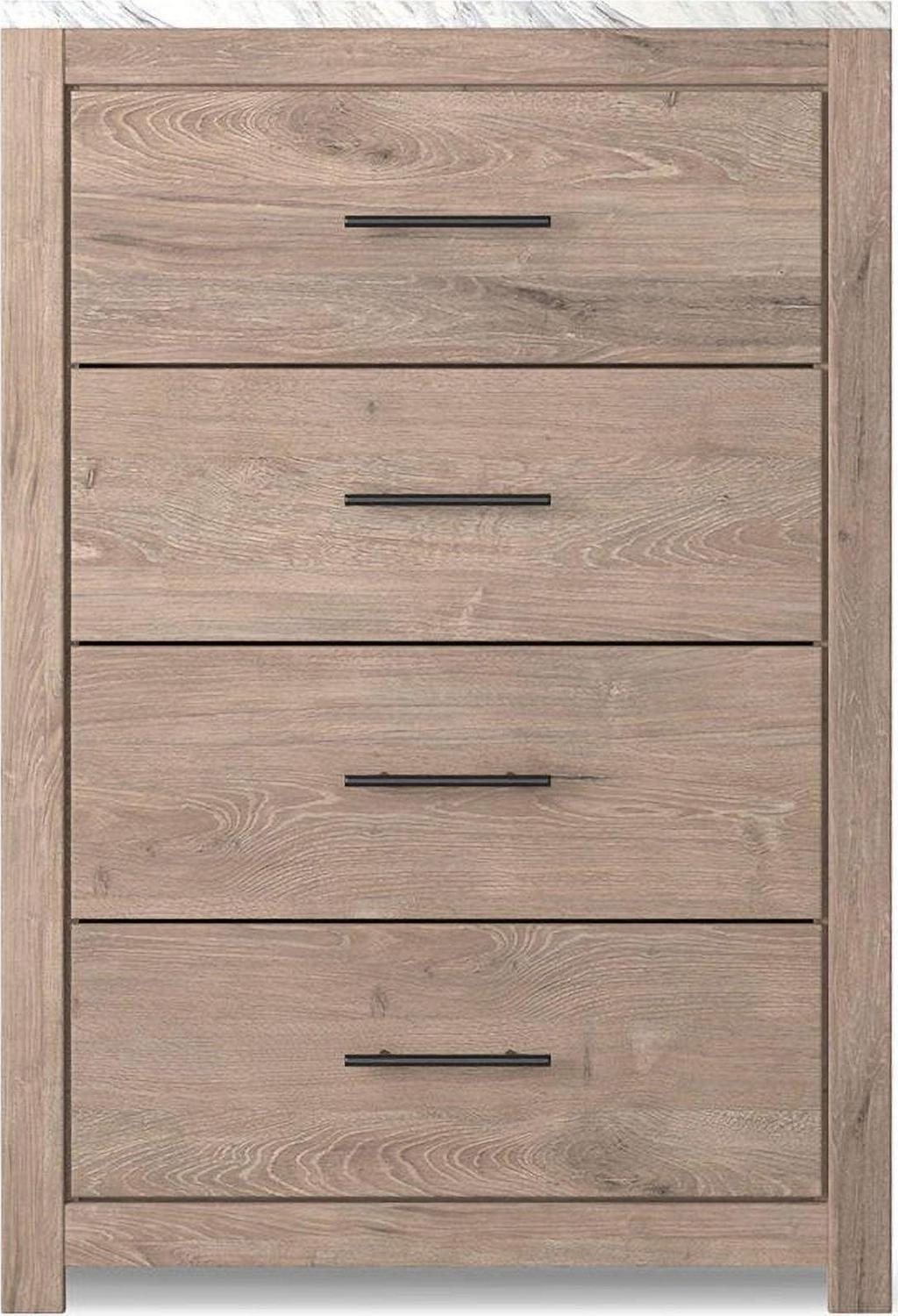 Signature Design by Ashley Senniberg Light Brown/White Four Drawer Chest - Image 3