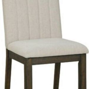 Signature Design by Ashley Dellbeck Contemporary Upholstered Channel Stiched Dining Chair, Set of 2, Beige