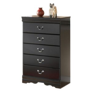 Ashley Furniture Huey Vineyards 5 Drawer Wood Chest in Black