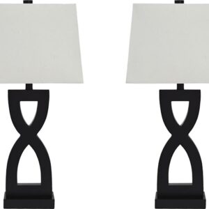 Signature Design by Ashley Contemporary Amasai Table Lamp (Set of 2) Black