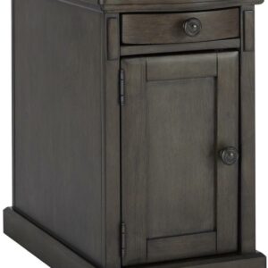Signature Design by Ashley Contemporary Laflorn Chairside End Table with USB Ports & Outlets Gray