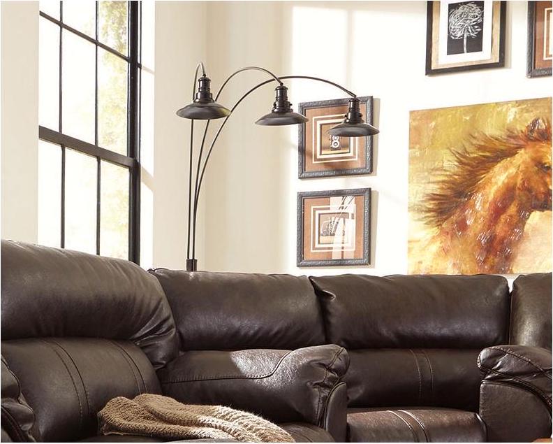 Signature Design by Ashley Sheriel Industrial Metal Arc Floor Lamp with Adjustable Neck, Black - Image 2