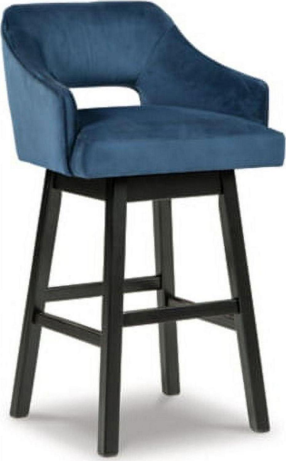 Signature Design by Ashley Tallenger Upholstered Swivel Bar Height Barstool, Set of 2, Blue - Image 4