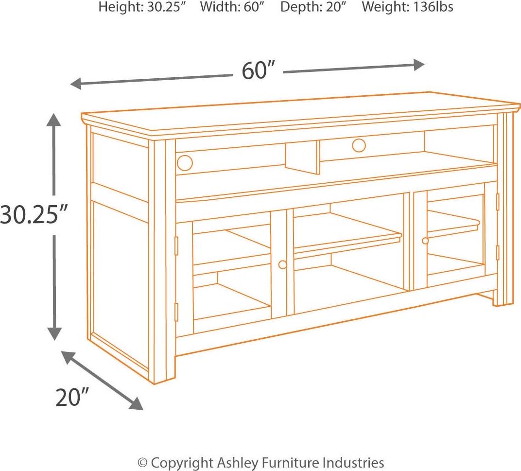 Signature Design by Ashley Traditional Harpan 60" TV Stand Reddish Brown - Image 5