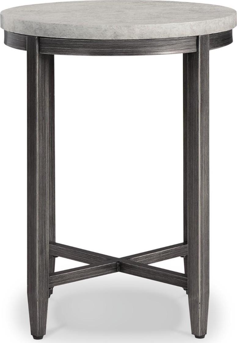 Signature Design by Ashley Shybourne Round End Table, Light Gray - Image 3