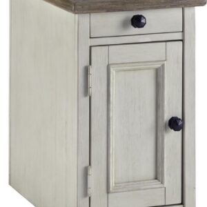 Signature Design by Ashley Casual Bolanburg Chairside End Table with USB Ports & Outlets Two-tone