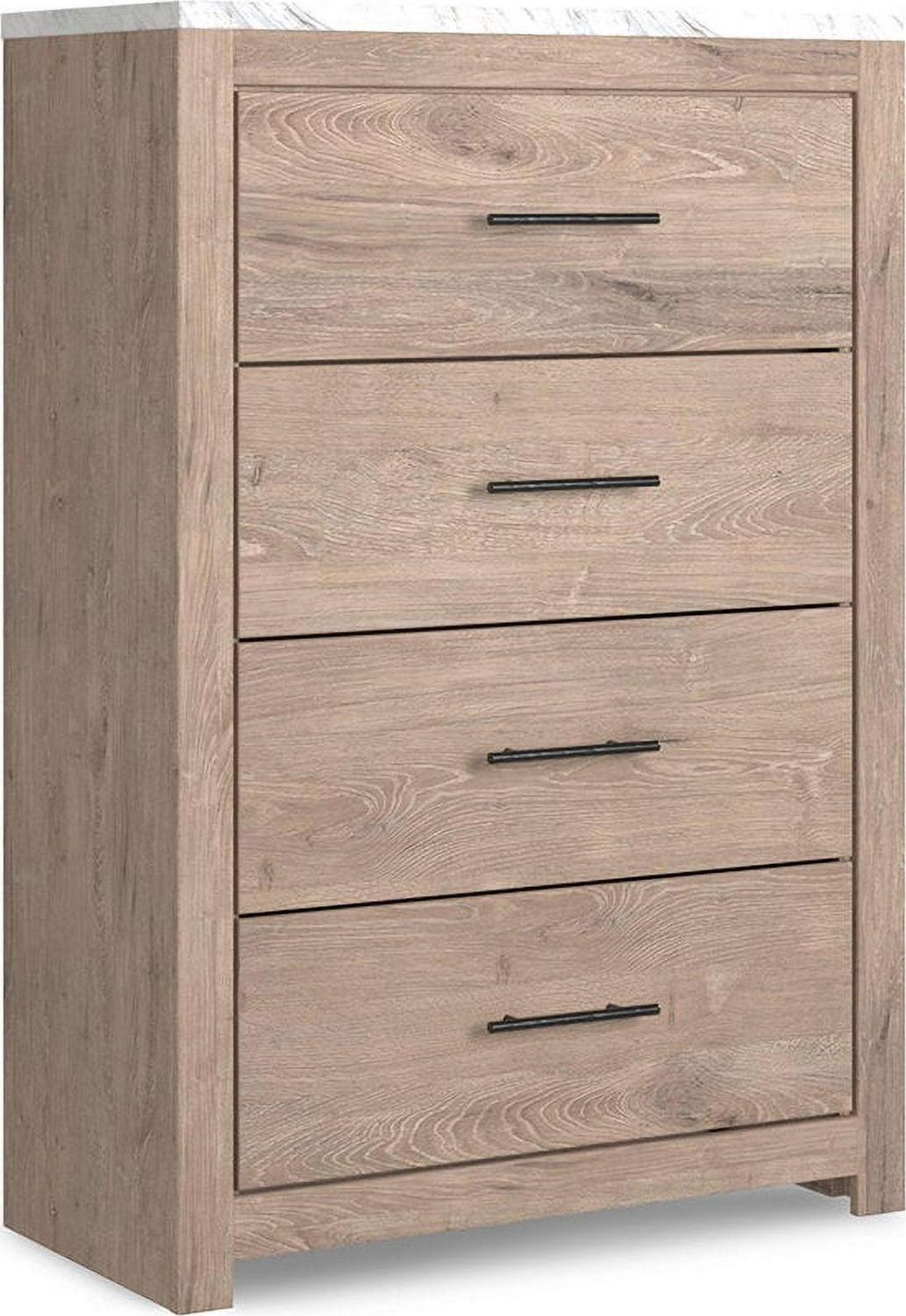 Signature Design by Ashley Senniberg Light Brown/White Four Drawer Chest