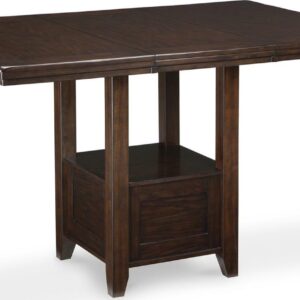 Signature Design by Ashley Casual Haddigan Counter Height Dining Extension Table Dark Brown