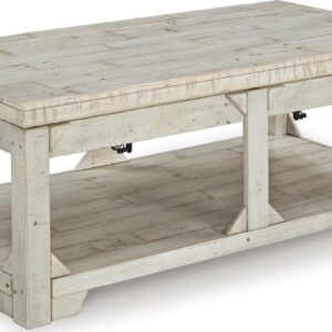 Signature Design by Ashley Casual Fregine Coffee Table with Lift Top Whitewash