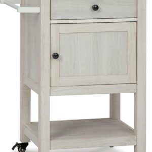 Signature Design by Ashley Casual Boderidge Bar Cart, Antique White