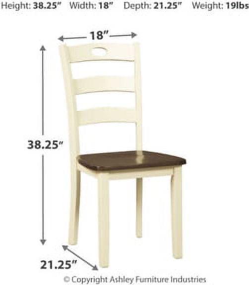 Signature Design by Ashley Woodanville Cottage Ladderback Dining Chair, Set of 2, Cream & Brown - Image 4