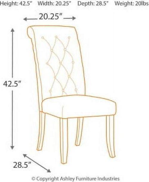 Signature Design by Ashley Tripton Classic Tufted Upholstered Armless Dining Chair, Set of 2, Brownish Gray - Image 4