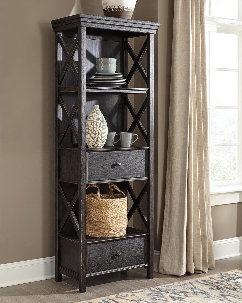 Signature Design by Ashley Tyler Creek 2 Drawer Display Cabinet, Black/Gray - Image 2
