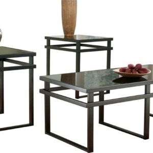 Signature Design by Ashley Contemporary Laney Table (Set of 3) Black