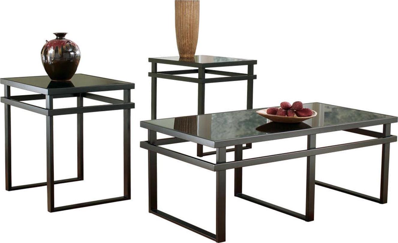 Signature Design by Ashley Contemporary Laney Table (Set of 3) Black
