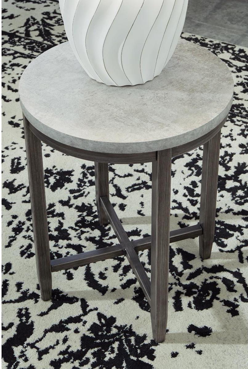 Signature Design by Ashley Shybourne Round End Table, Light Gray - Image 5