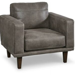 Signature Design by Ashley Contemporary Arroyo Chair Faux Leather Smoke