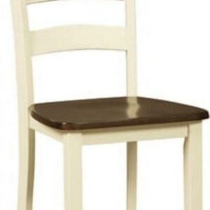 Signature Design by Ashley Woodanville Cottage Ladderback Dining Chair, Set of 2, Cream & Brown