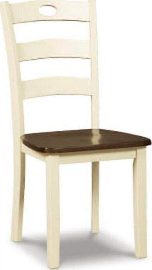Signature Design by Ashley Woodanville Cottage Ladderback Dining Chair, Set of 2, Cream & Brown