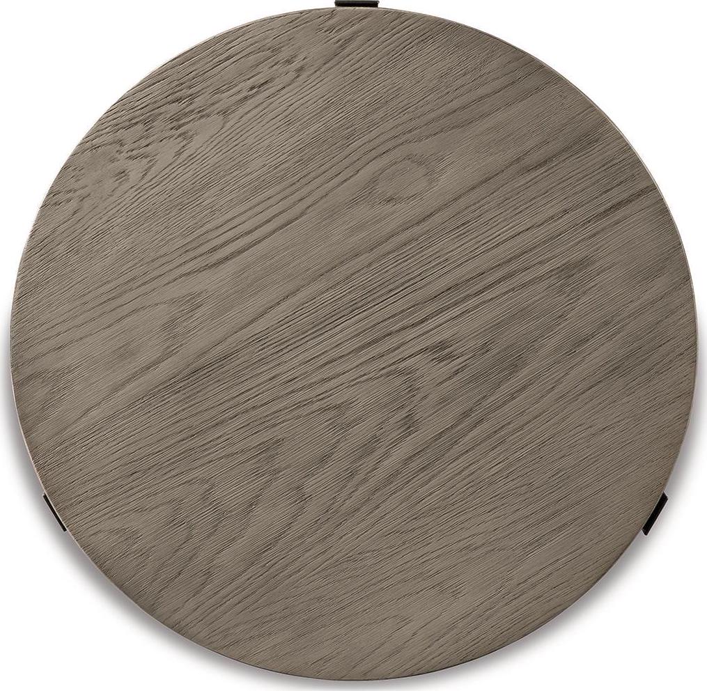 Signature Design by Ashley Zontini Mixed Media Industrial Round End Table, Light Brown - Image 4