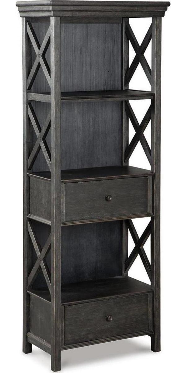 Signature Design by Ashley Tyler Creek 2 Drawer Display Cabinet, Black/Gray