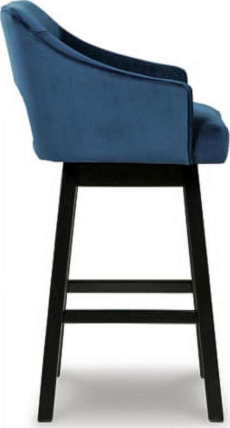 Signature Design by Ashley Tallenger Upholstered Swivel Bar Height Barstool, Set of 2, Blue - Image 2