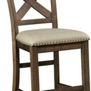 Signature Design by Ashley Morivile Counter Height Upholstered Barstool, Set of 2, Beige