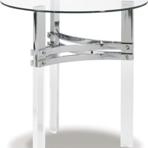 Signature Design by Ashley Contemporary Braddoni End Table Chrome Finish