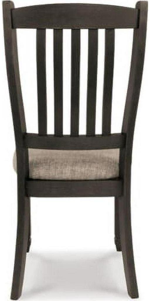Signature Design by Ashley Tyler Creek Slat Back Dining Chairs Set of 2, Black and Grayish Brown Two-Tone Solid Wood with Cushioned Seats - Image 6