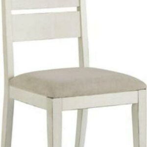 Signature Design by Ashley Grindleburg Farmhouse Ladder Back Cushioned Dining Chair, Set of 2, Whitewash