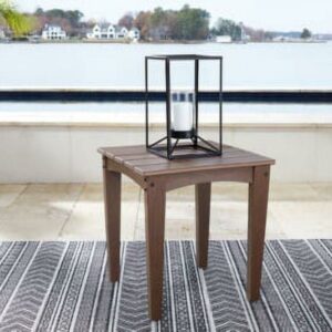 Signature Design by Ashley Casual Emmeline Outdoor HDPE Patio End Table, Brown
