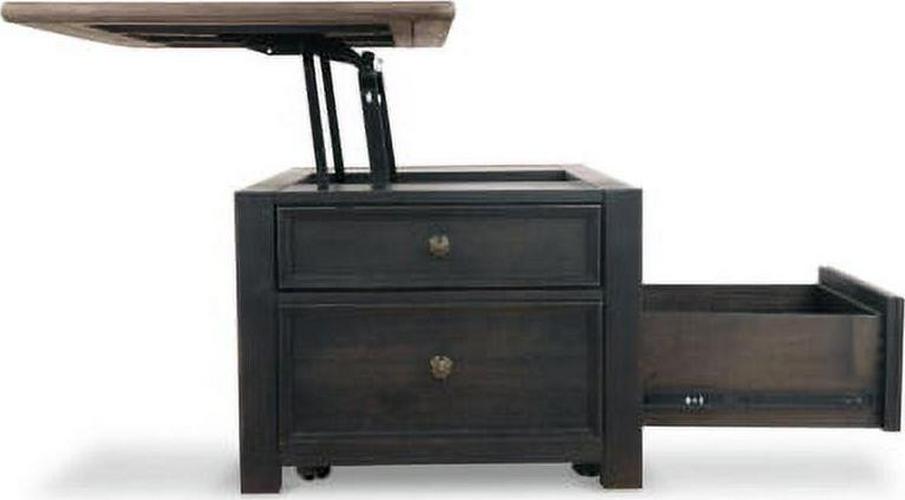 Signature Design by Ashley Tyler Creek 4 Drawer Coffee Table with Lift Top, Grayish Brown/Black - Image 9