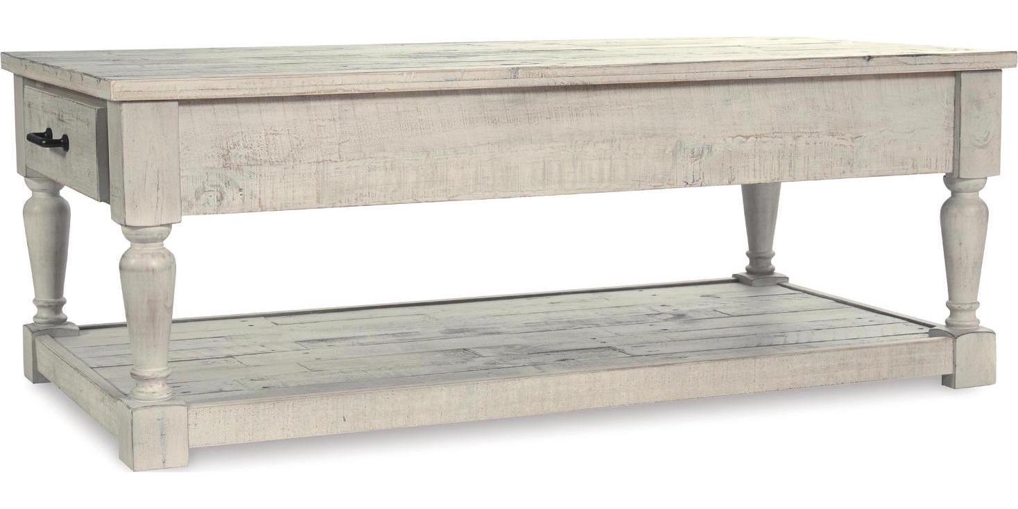 Signature Design by Ashley Shawnalore 2 Drawer Coffee Table, Whitewash