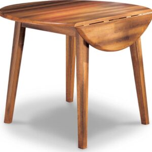 Signature Design by Ashley Berringer Dining Room Round Drop Leaf Table, Rustic Brown