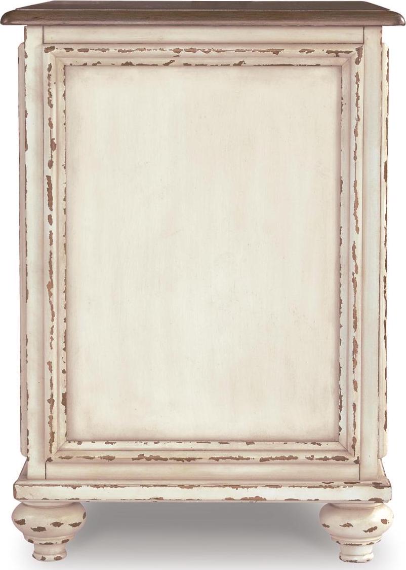 Signature Design by Ashley Realyn Cottage-Style Mirrored End Table in Antique White - Image 6
